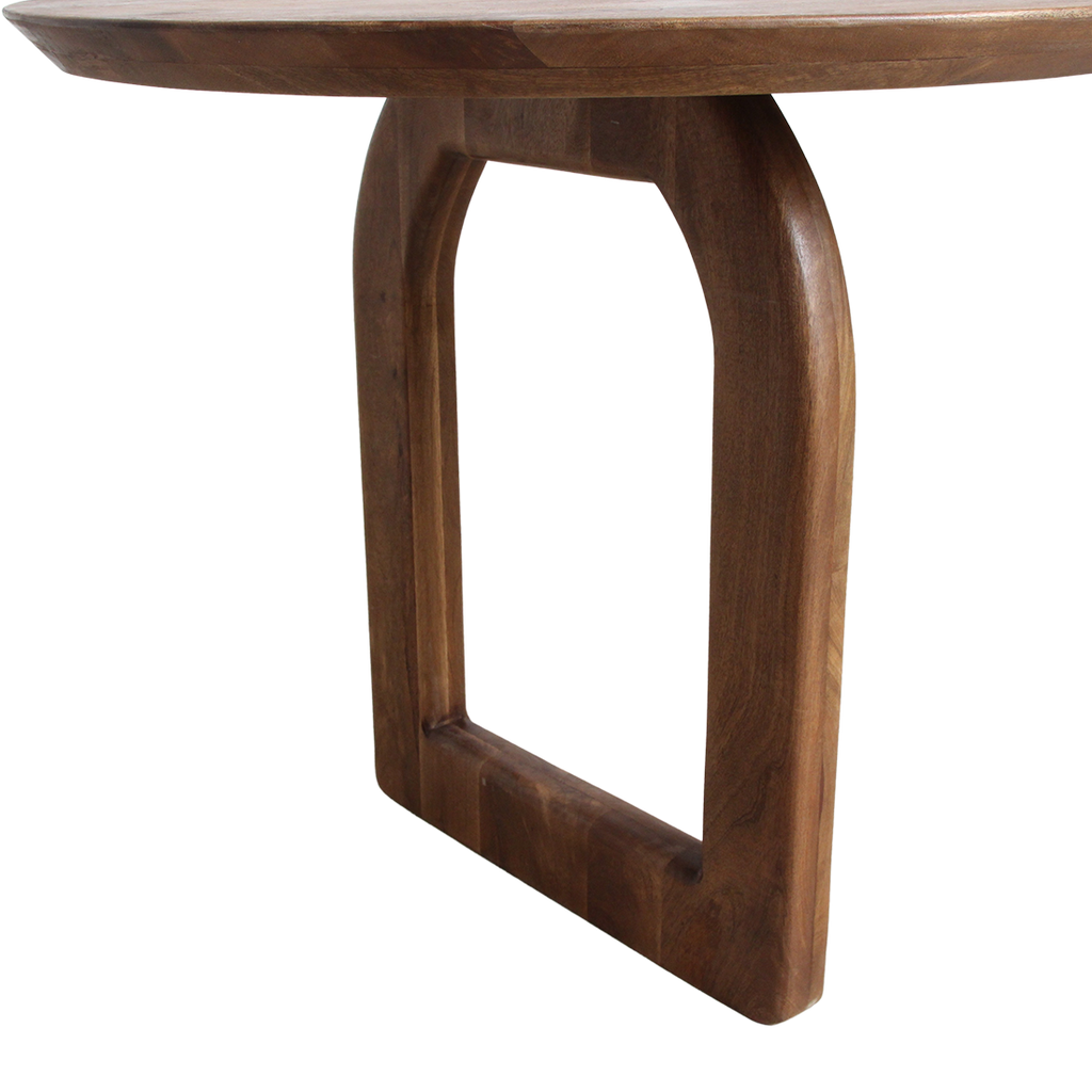 Bullnose dining table brown 200 cm - open base