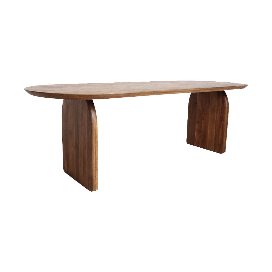 Bullnose eettafel bruin 200 cm - gesloten onderstel