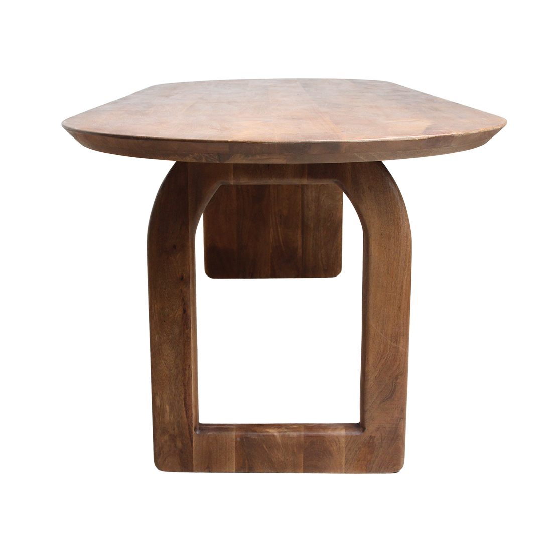 Bullnose dining table brown 240 cm - mixed base