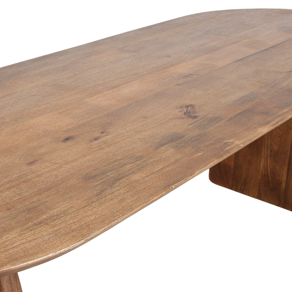Bullnose dining table brown 240 cm - mixed base