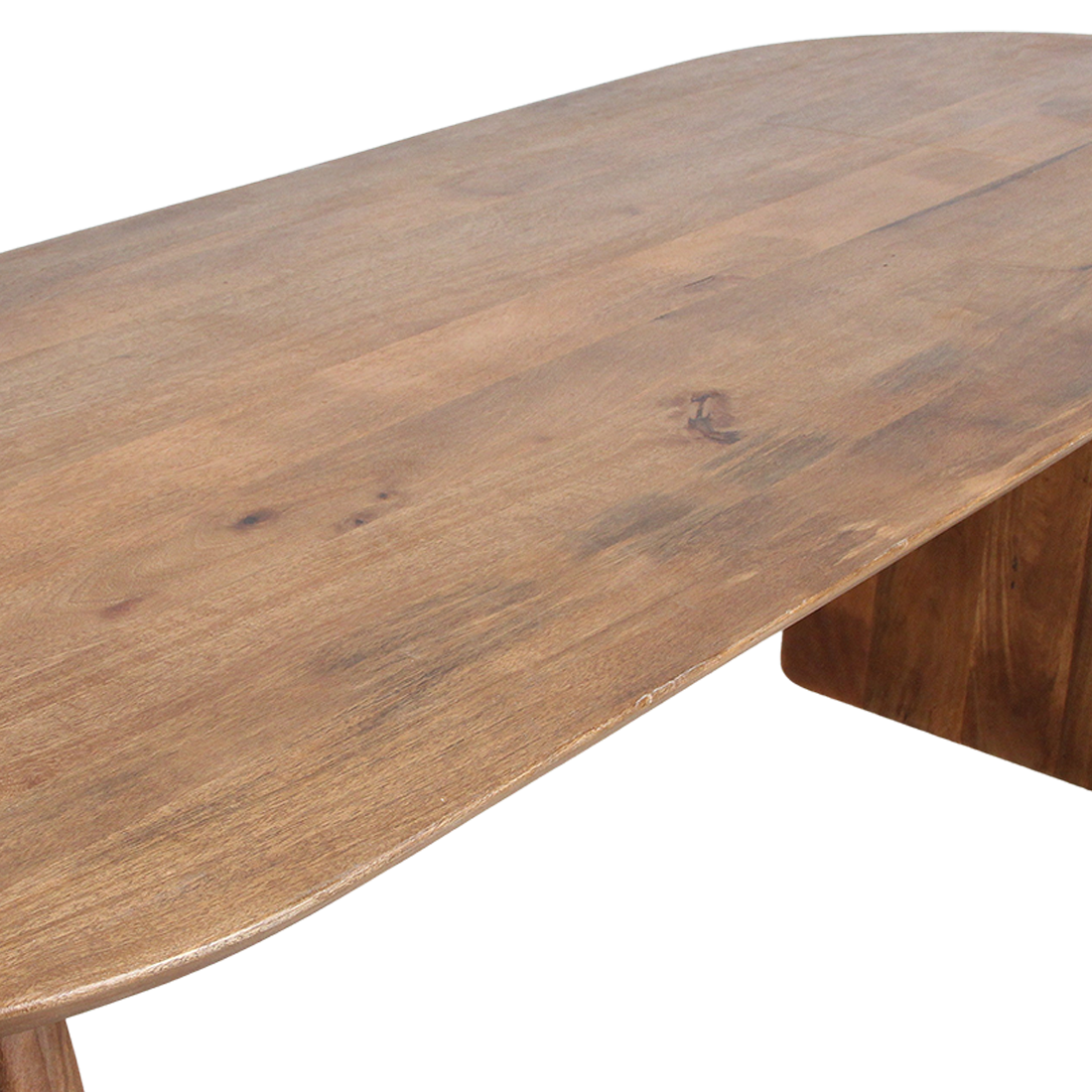 Bullnose dining table brown 240 cm - mixed base