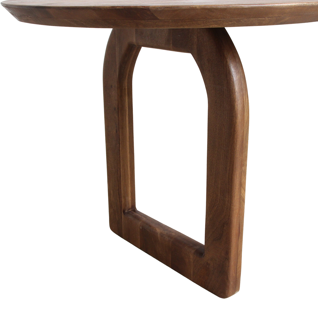 Bullnose eettafel bruin 240 cm - open onderstel