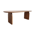 Bullnose dining table brown 240 cm - closed base