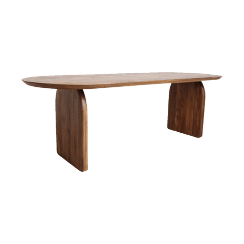Bullnose eettafel bruin 240 cm - gesloten onderstel - Noël Home