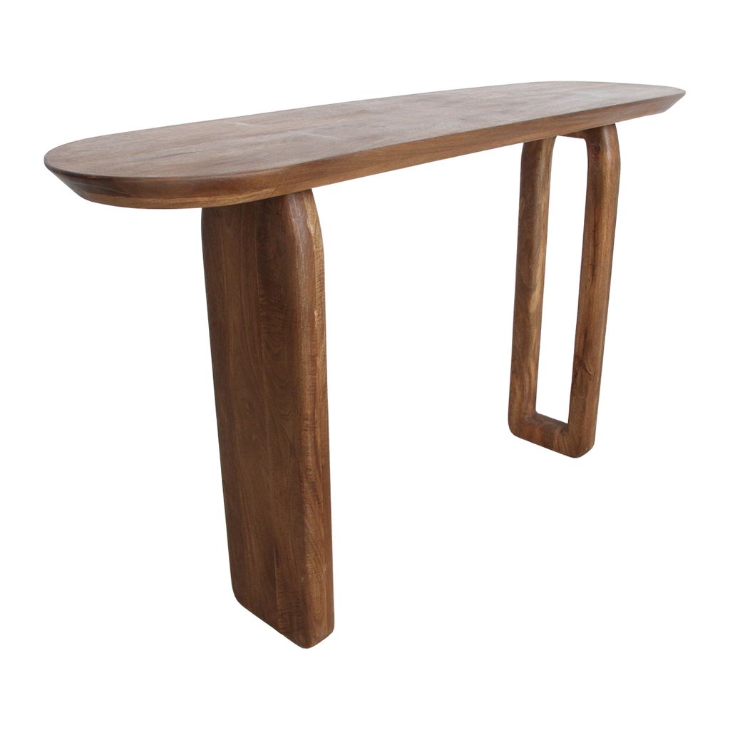 Bullnose mangohouten wandtafel bruin - 140x35x80 cm