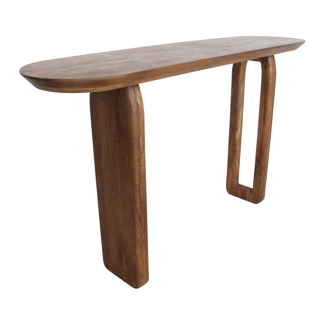 Bullnose mangohouten wandtafel bruin - 140x35x80 cm