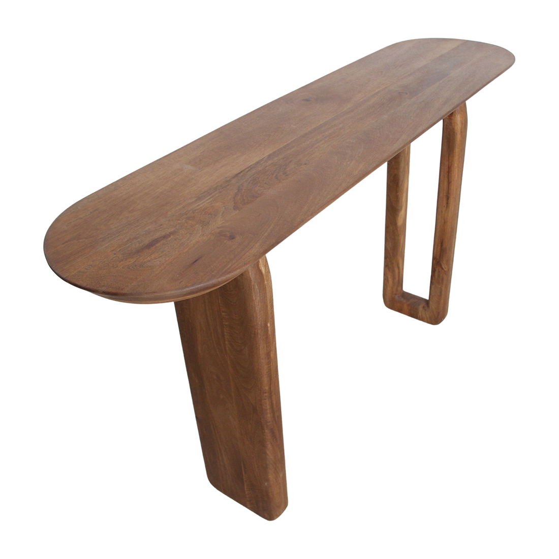 Bullnose mangohouten wandtafel bruin - 140x35x80 cm