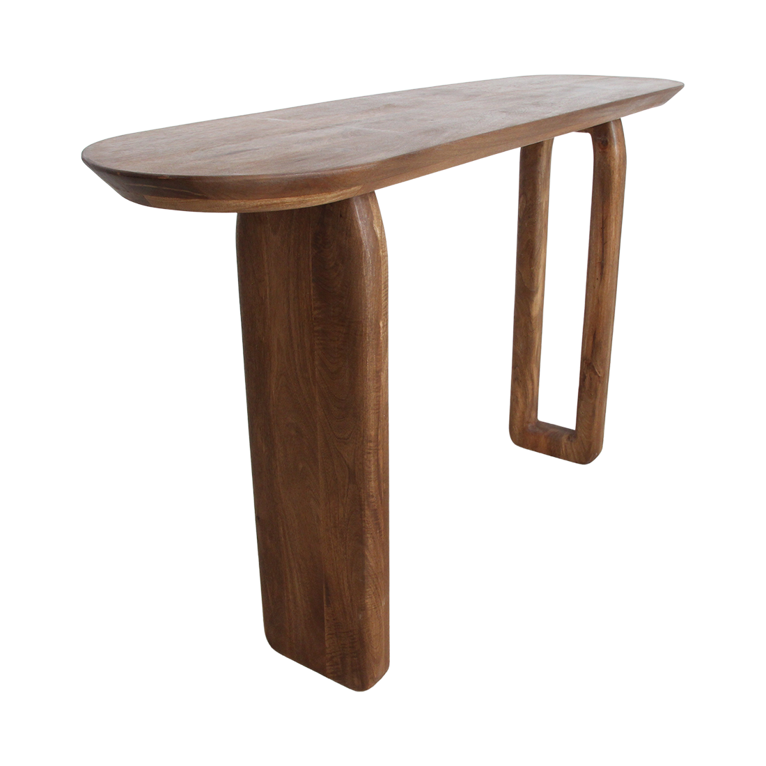 Wandkonsole aus Mangoholz Bullnose braun - 140x35x80 cm
