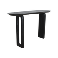 Bullnose mangohouten wandtafel zwart -140x35x80 cm