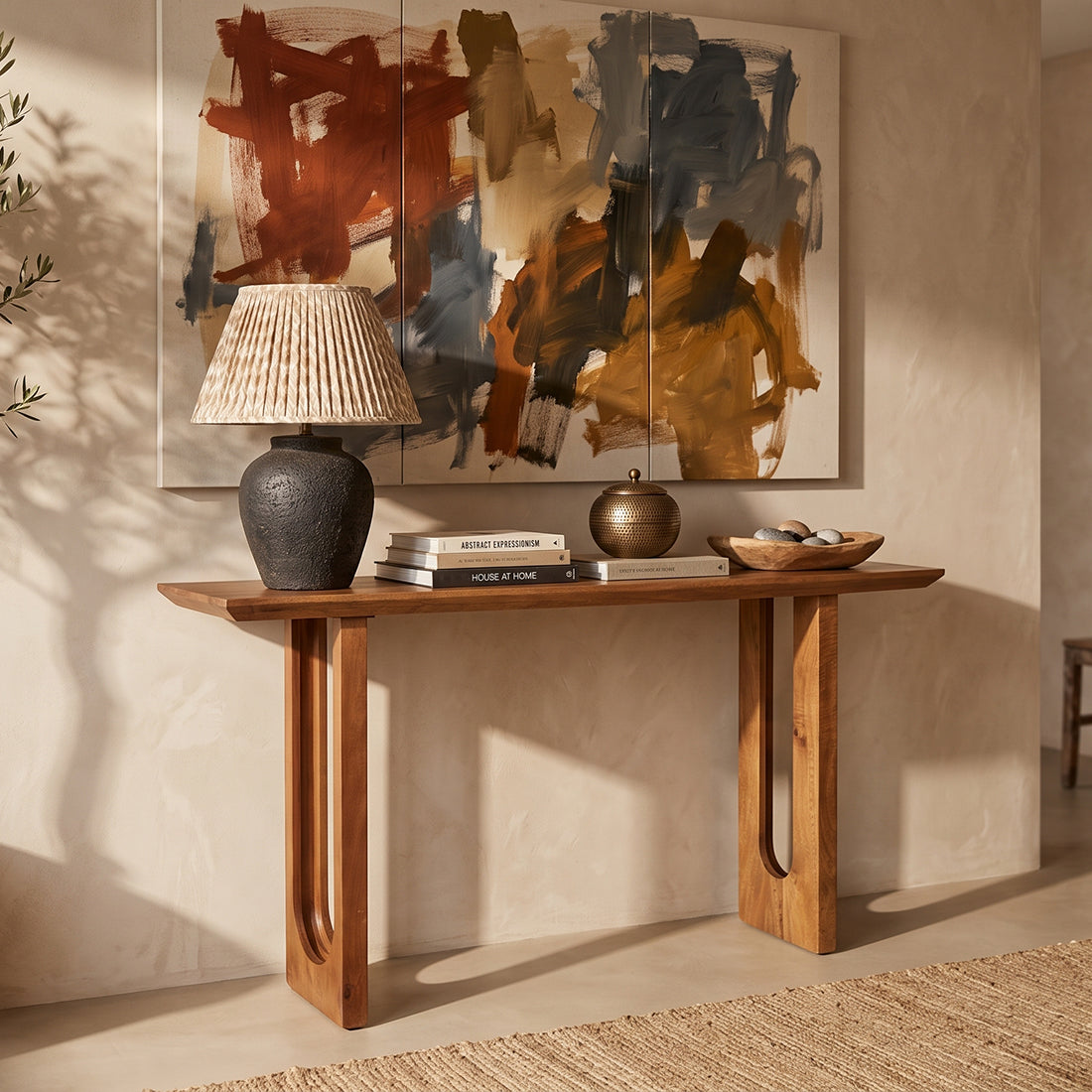 Bullnose Chamfered Wandtisch aus Mangoholz