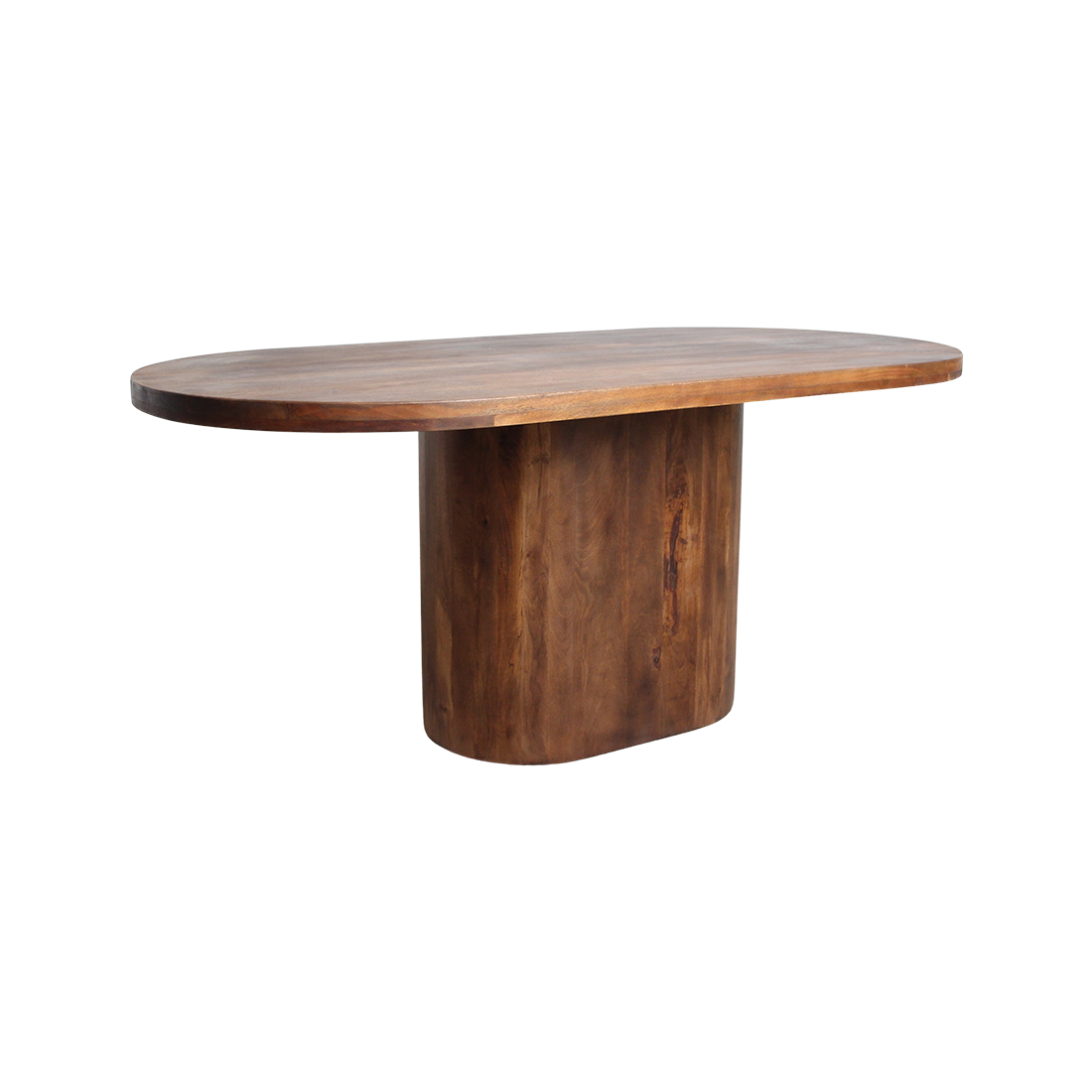 Bullnose Oblong Mango Wood Oval Dining Table - 180 cm