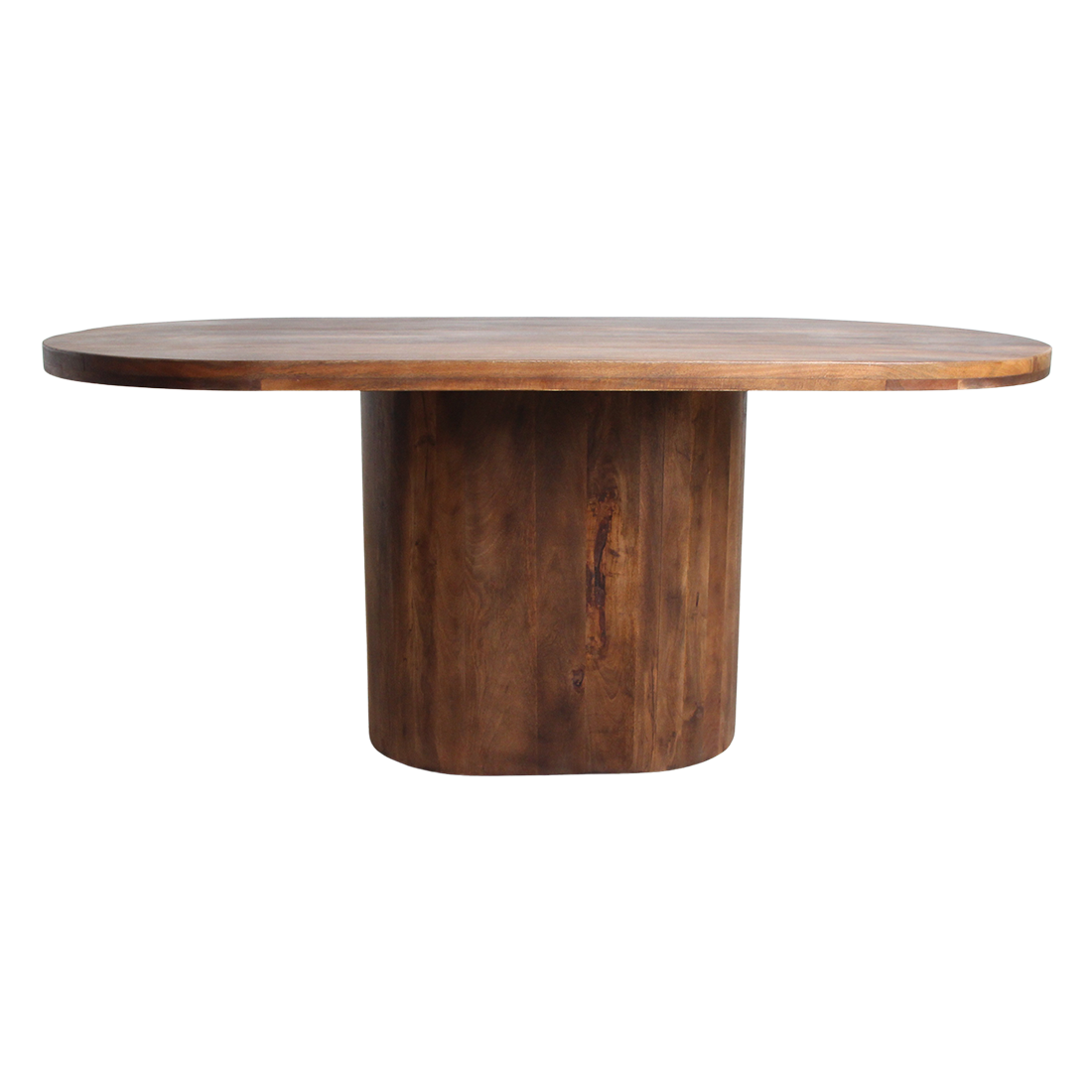 Bullnose Oblong Mango Wood Oval Dining Table - 180 cm