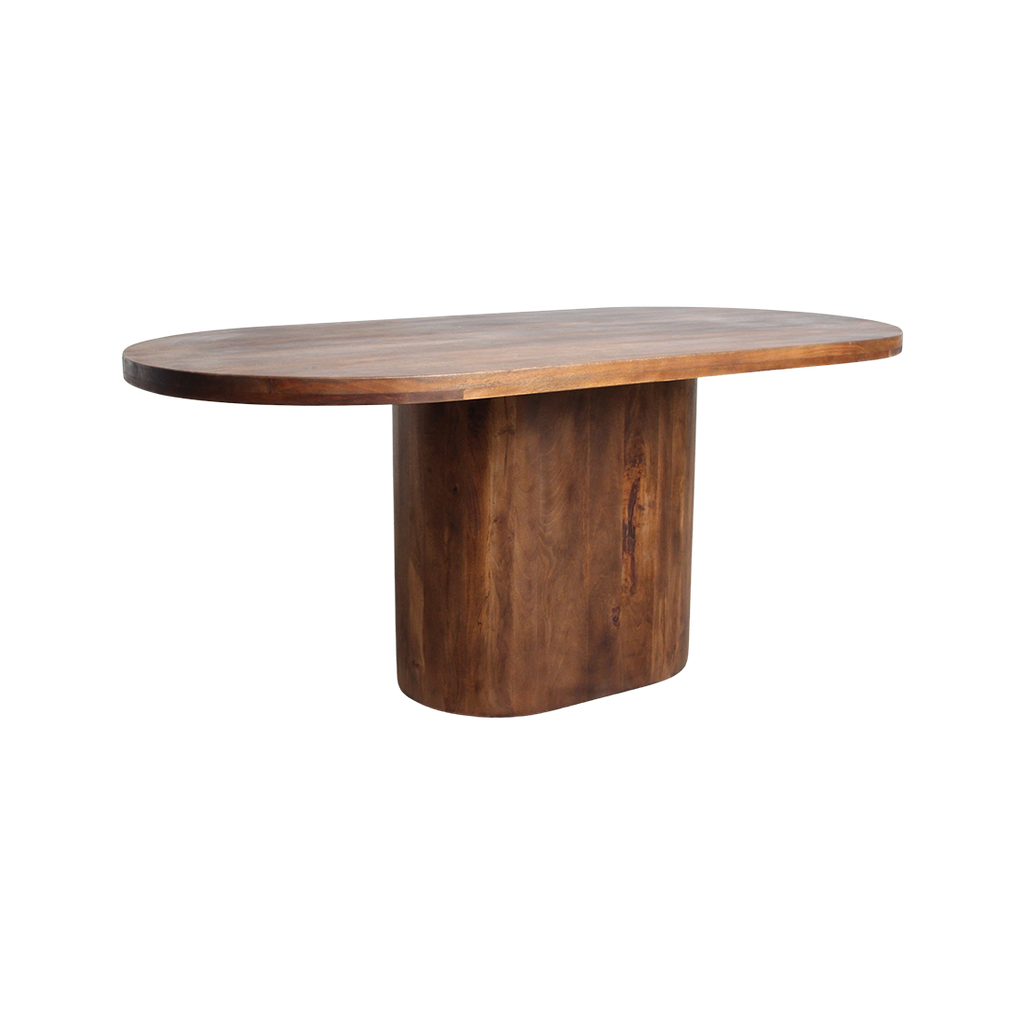 Bullnose Oblong Mango Wood Oval Dining Table - 200 cm