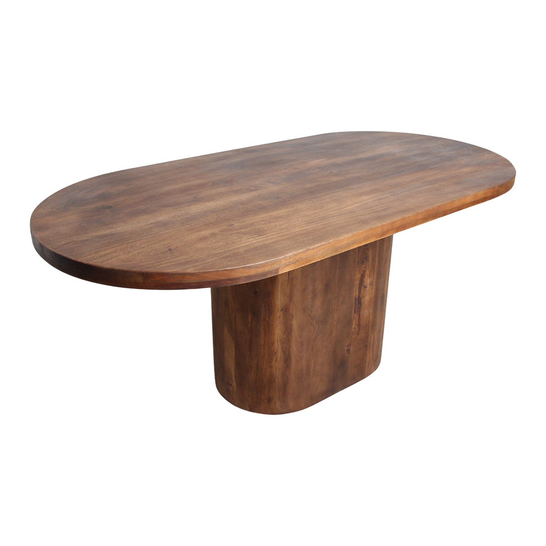 Bullnose Oblong Mango Wood Oval Dining Table - 200 cm