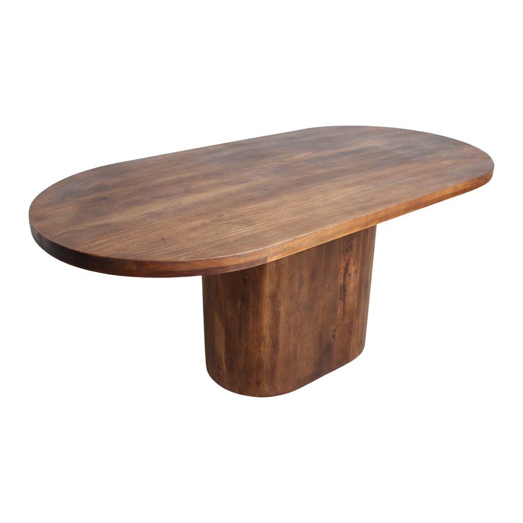 Bullnose Oblong Mango Wood Oval Dining Table - 200 cm