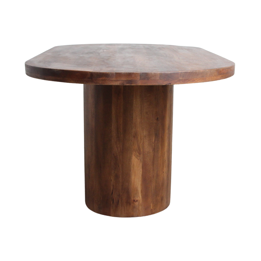 Bullnose Oblong Mango Wood Oval Dining Table - 200 cm