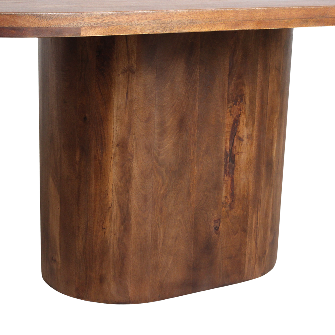 Bullnose Oblong Mango Wood Oval Dining Table - 200 cm