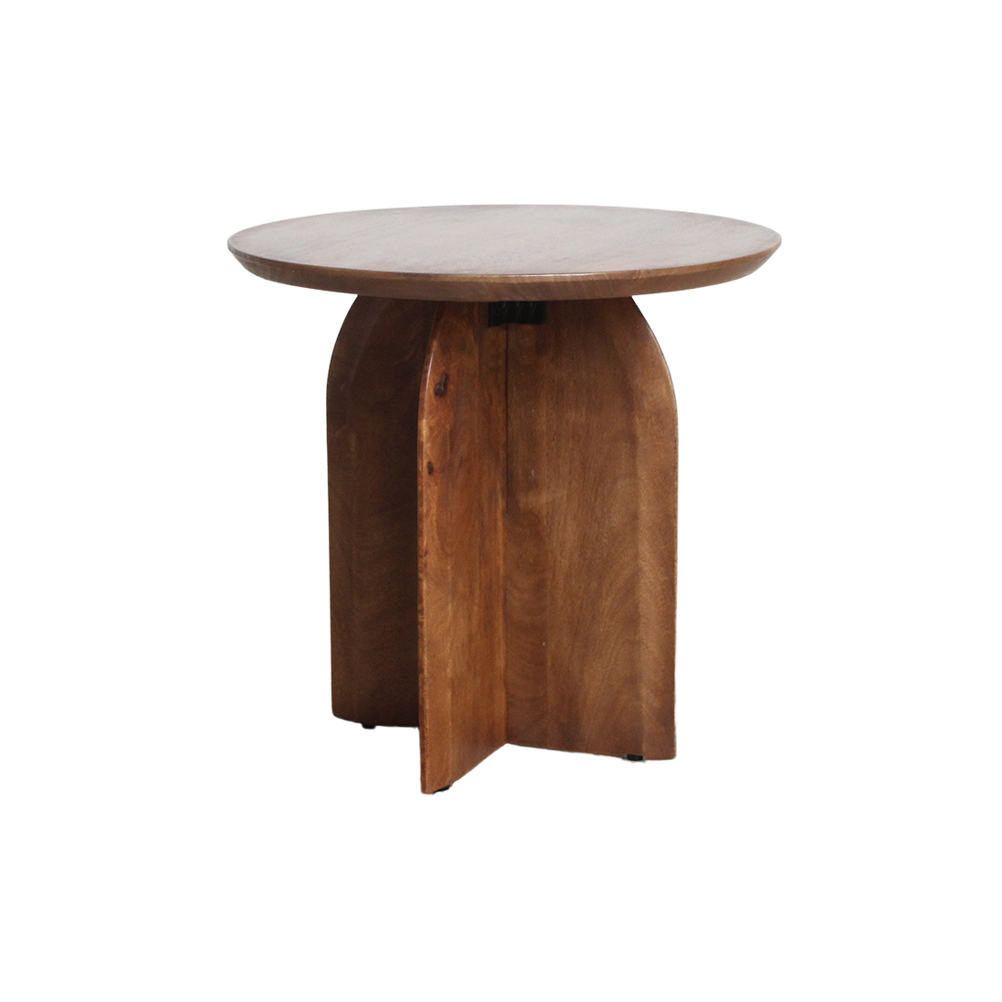 Bullnose Mango Wood Side Table Cross Ø 50 cm