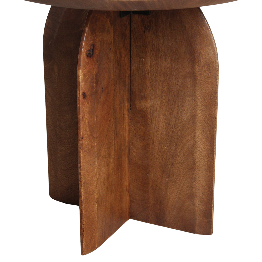 Bullnose Mango Wood Side Table Cross Ø 50 cm