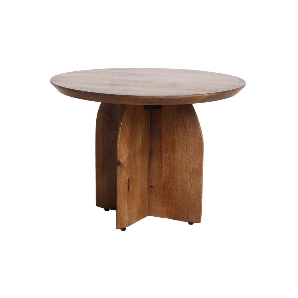 Bullnose mango wood side table cross Ø 55 cm