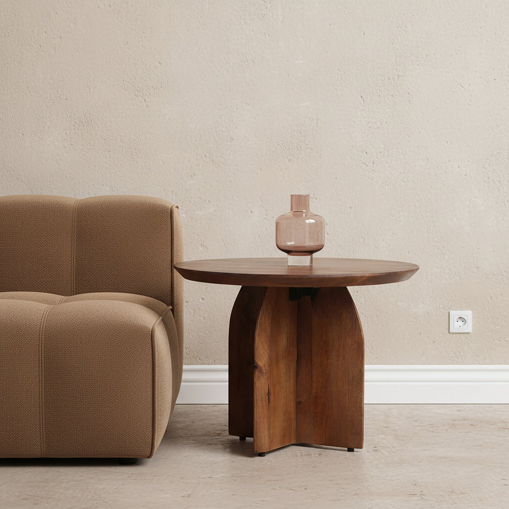 Bullnose mango wood side table cross Ø 55 cm