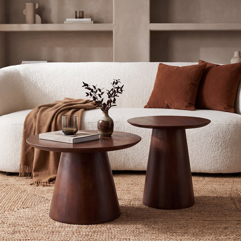 Bullnose Mango Wood Side Table Cone Ø 55 cm