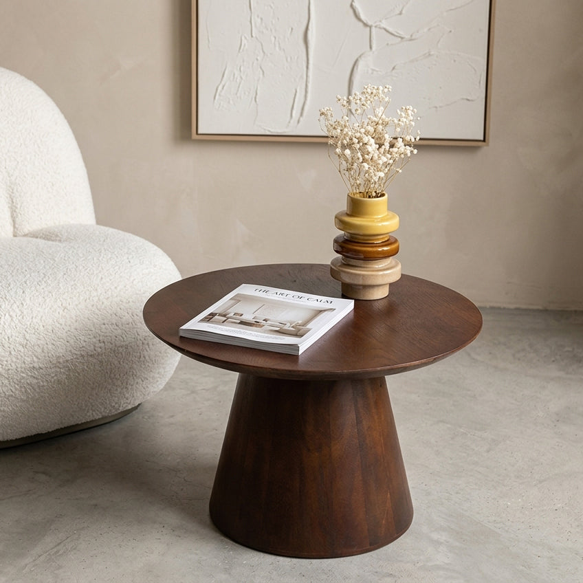 Bullnose Mango Wood Side Table Cone Ø 55 cm