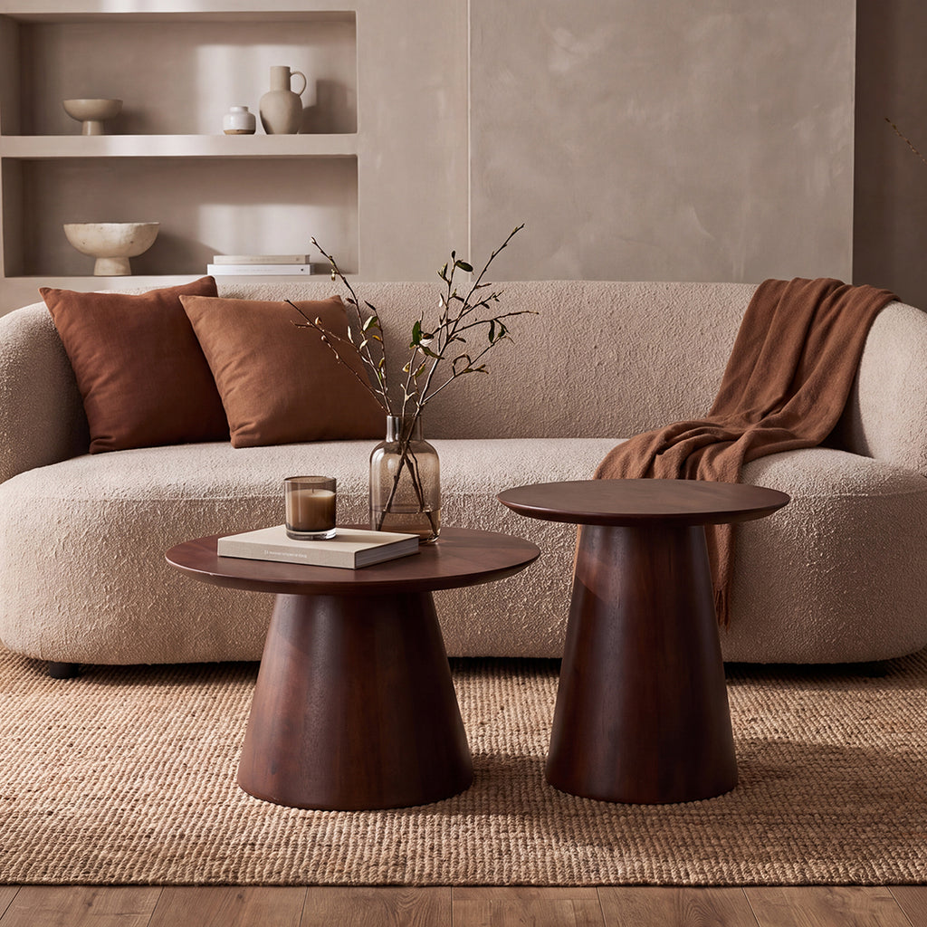 Bullnose Mango Wood Side Table Cone Ø 55 cm