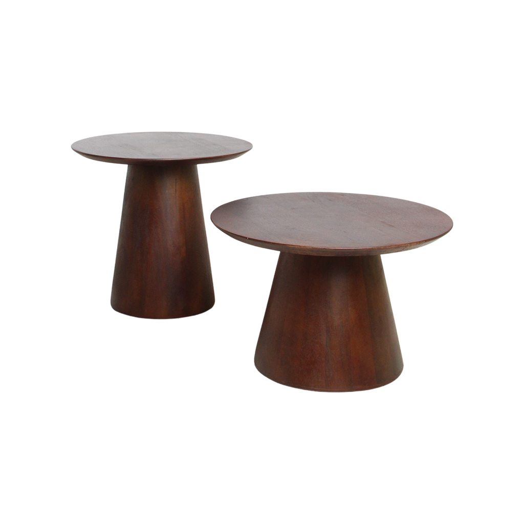 Bullnose Mango Wood Side Table Cone Ø 55 cm