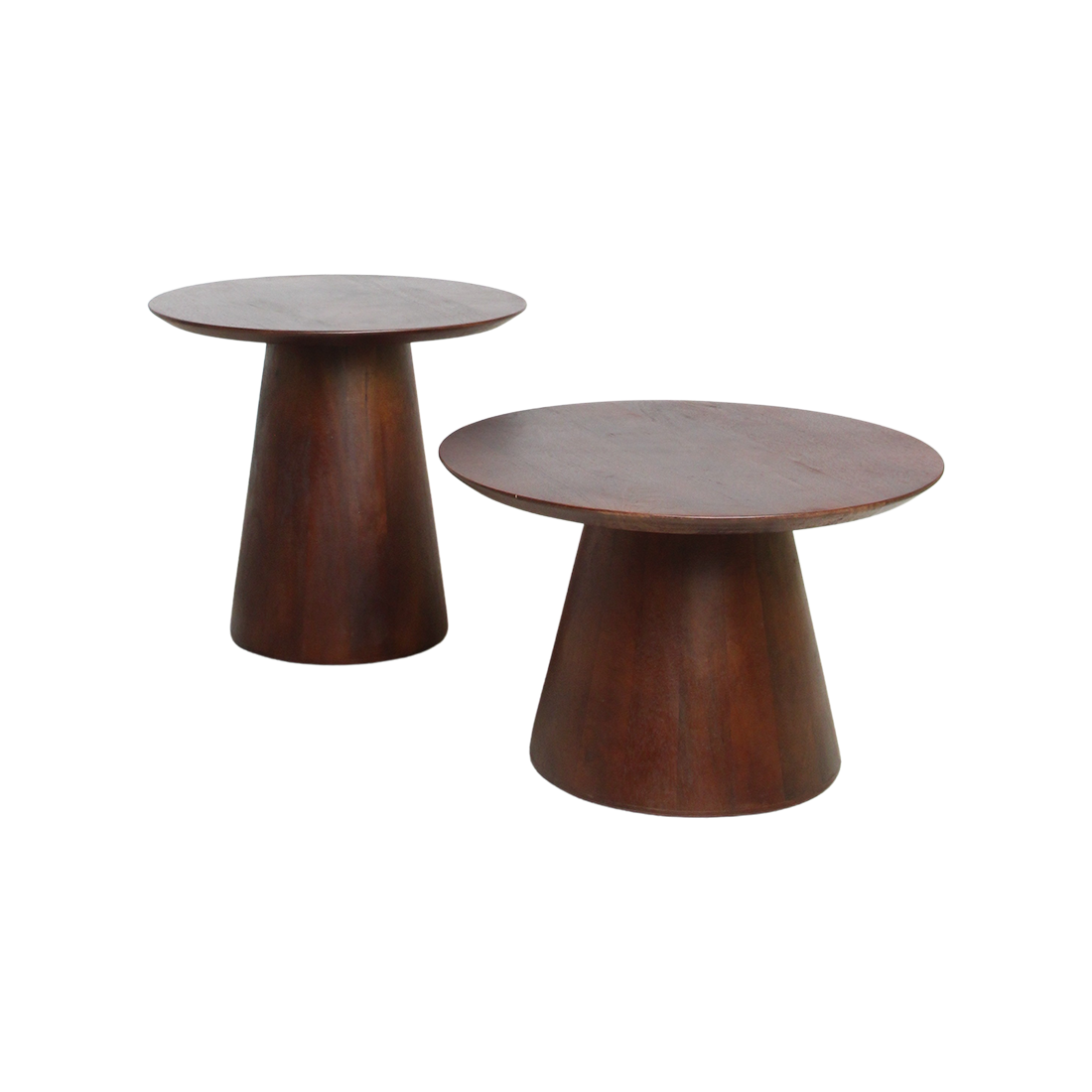 Bullnose Mango Wood Side Table Cone Ø 55 cm
