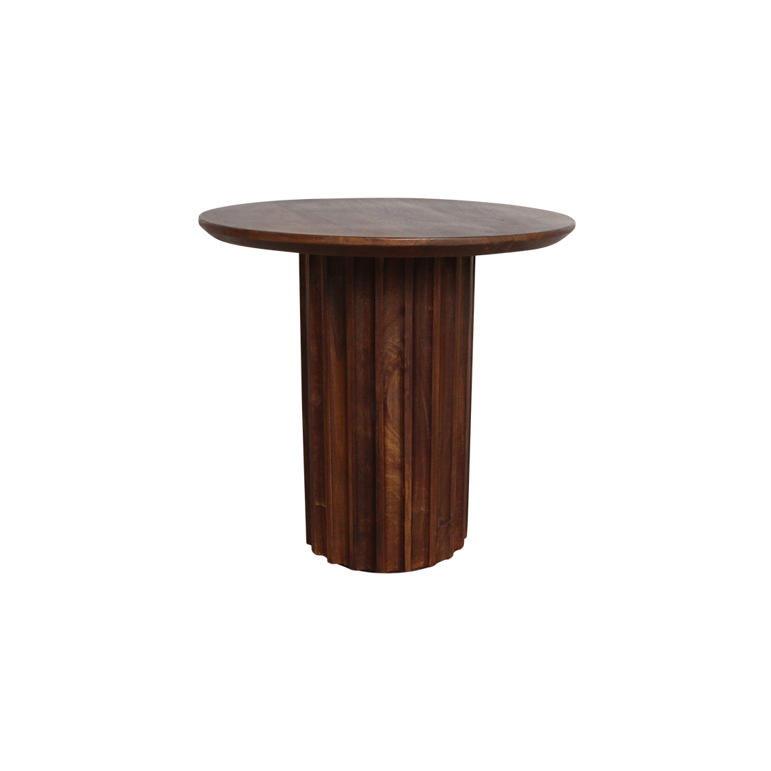 Bullnose side table reversed brown Ø 50 cm