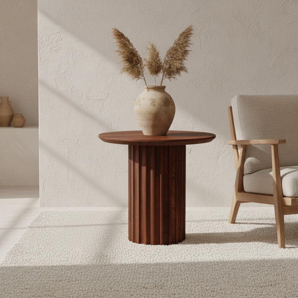 Bullnose bijzettafel reversed bruin Ø 50 cm