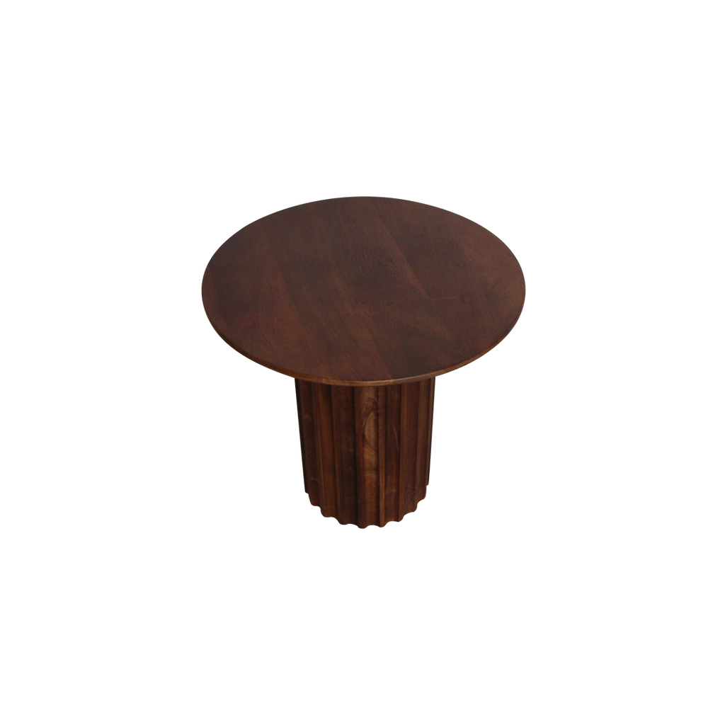 Bullnose side table reversed brown Ø 50 cm