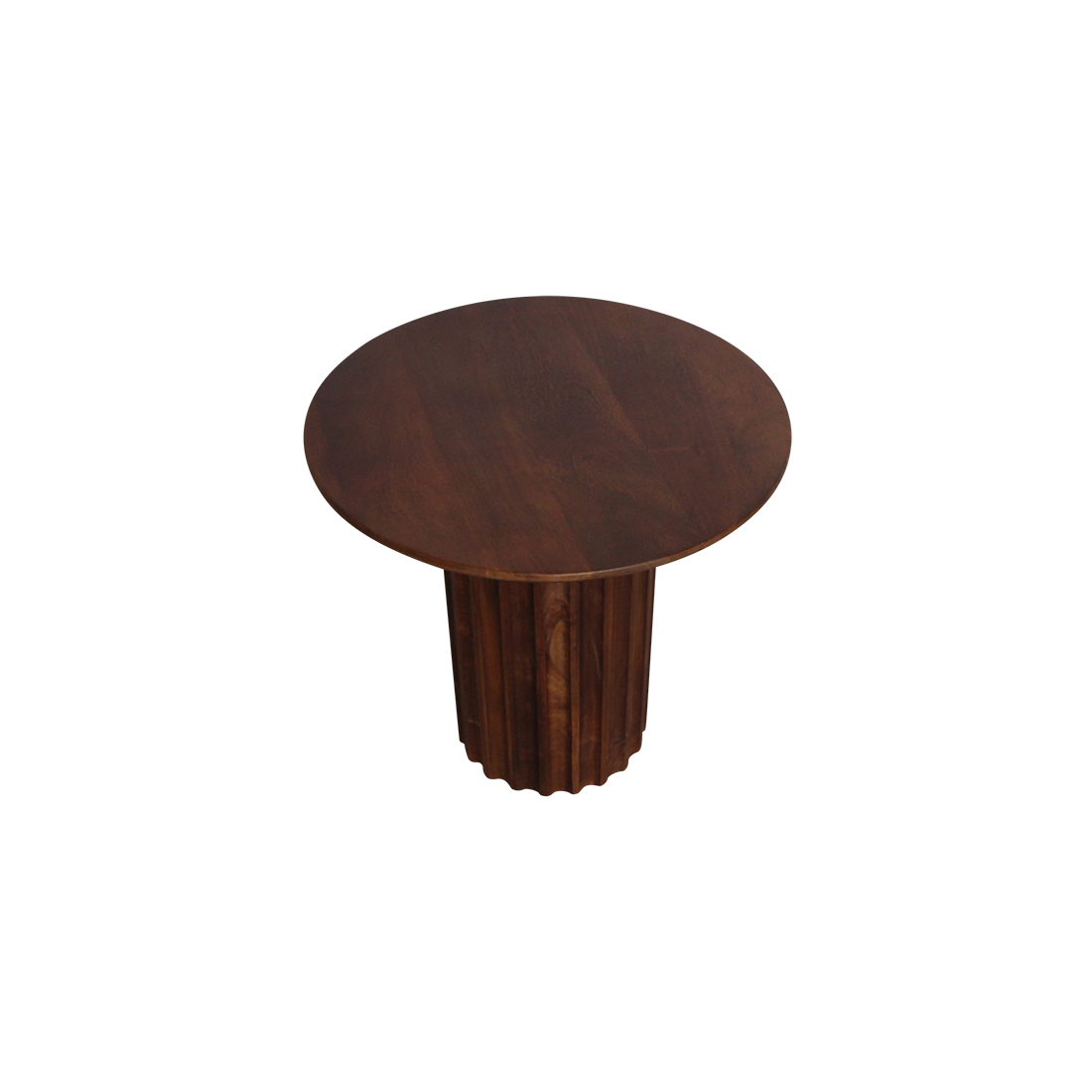 Bullnose side table reversed brown Ø 50 cm
