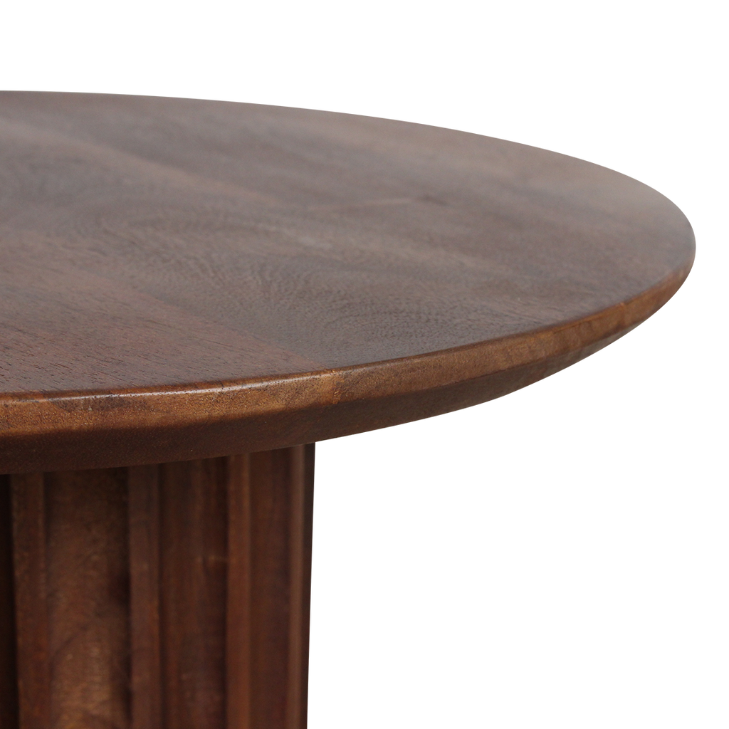 Bullnose side table reversed brown Ø 50 cm