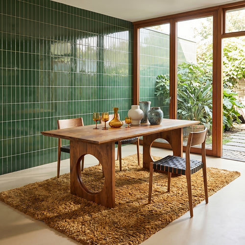 Bullnose Chamfered Loop mango wood dining table - 200 cm