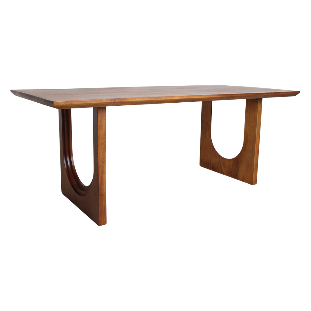 Bullnose Chamfered Arch mango wood dining table - 200 cm