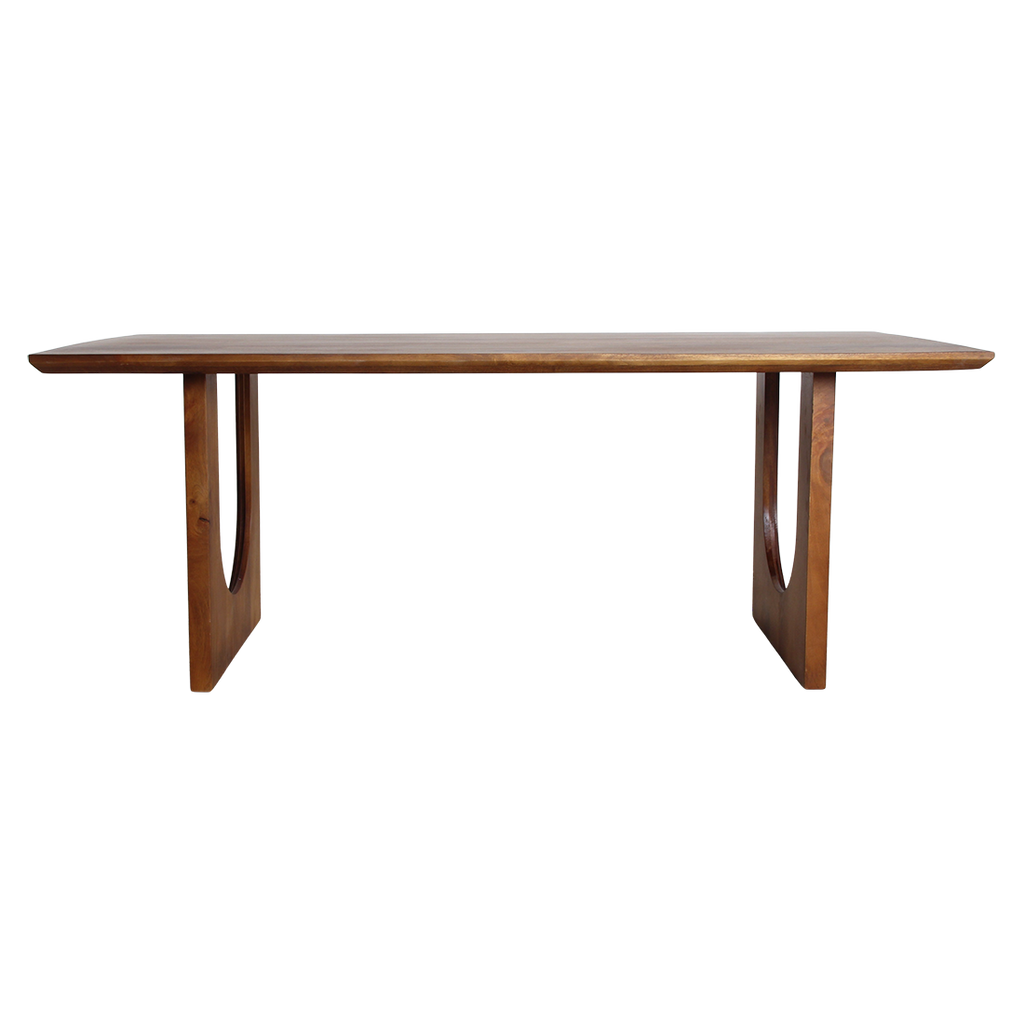 Bullnose Chamfered Arch mango wood dining table - 200 cm