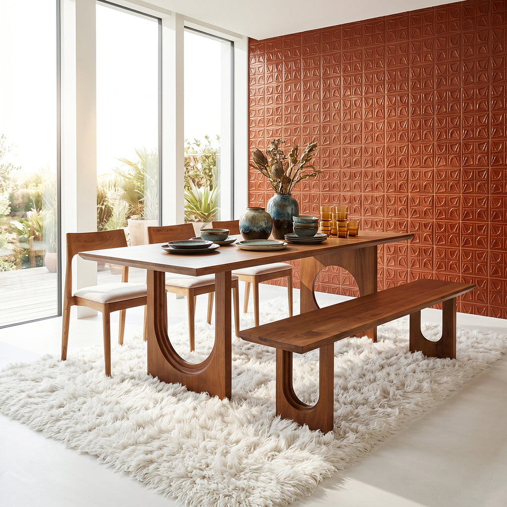 Bullnose Chamfered Mix mangohouten eettafel  - 200 cm