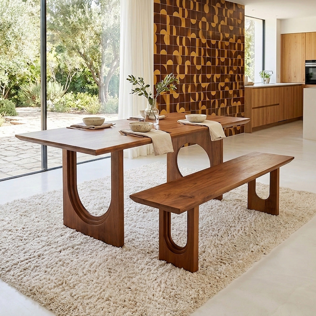 Bullnose Chamfered Mix Mango Wood Dining Table - 200 cm