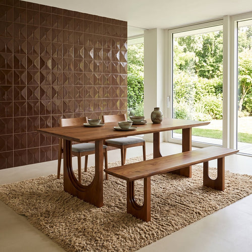 Bullnose Chamfered Arch mangohouten eettafel - 240 cm - Noël Home