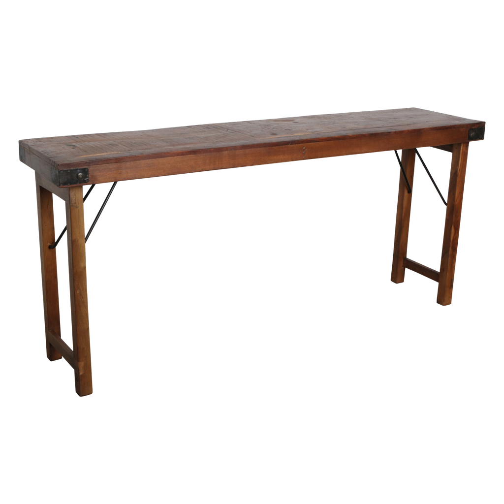 Foldable wall table brown - 165x40x76 cm