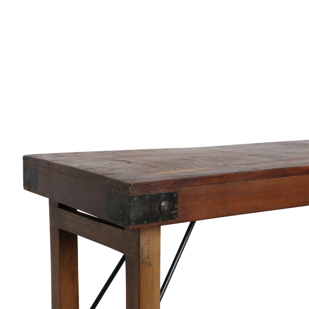 Foldable wall table brown - 165x40x76 cm