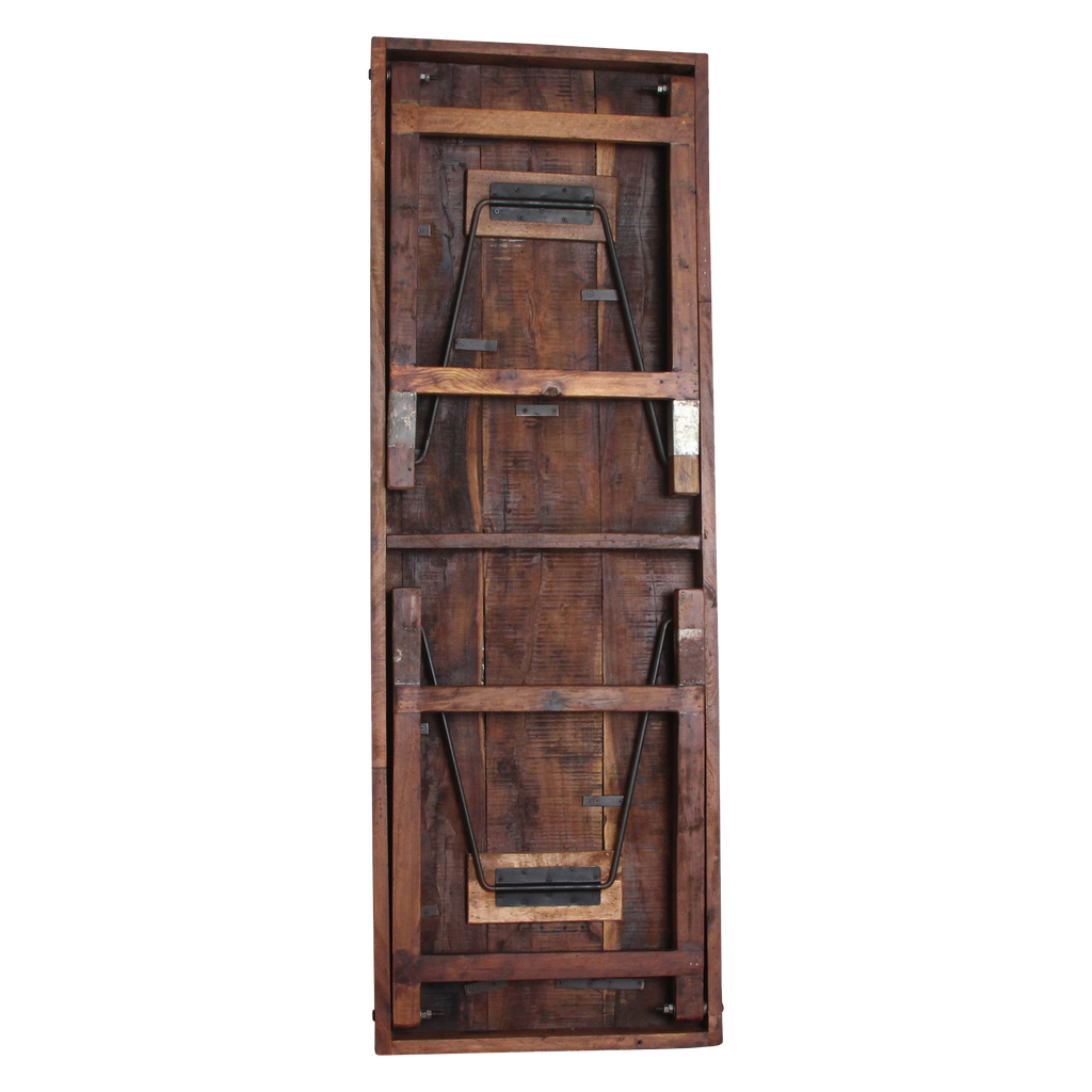 Foldable vintage dining table - Recycled wood - 173x60x76 cm