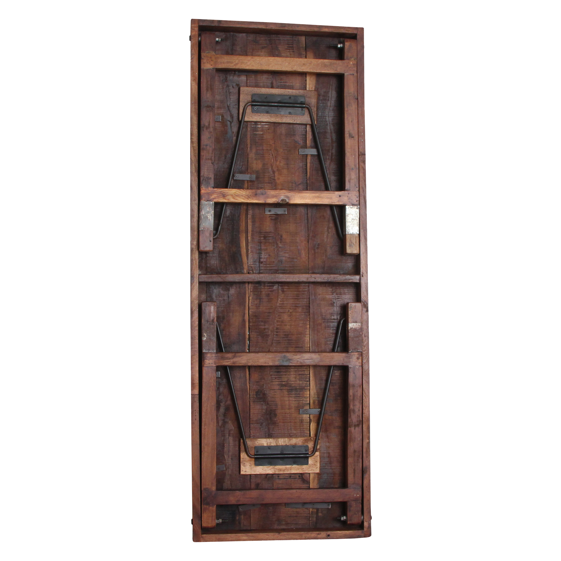 Foldable vintage dining table - Recycled wood - 173x60x76 cm