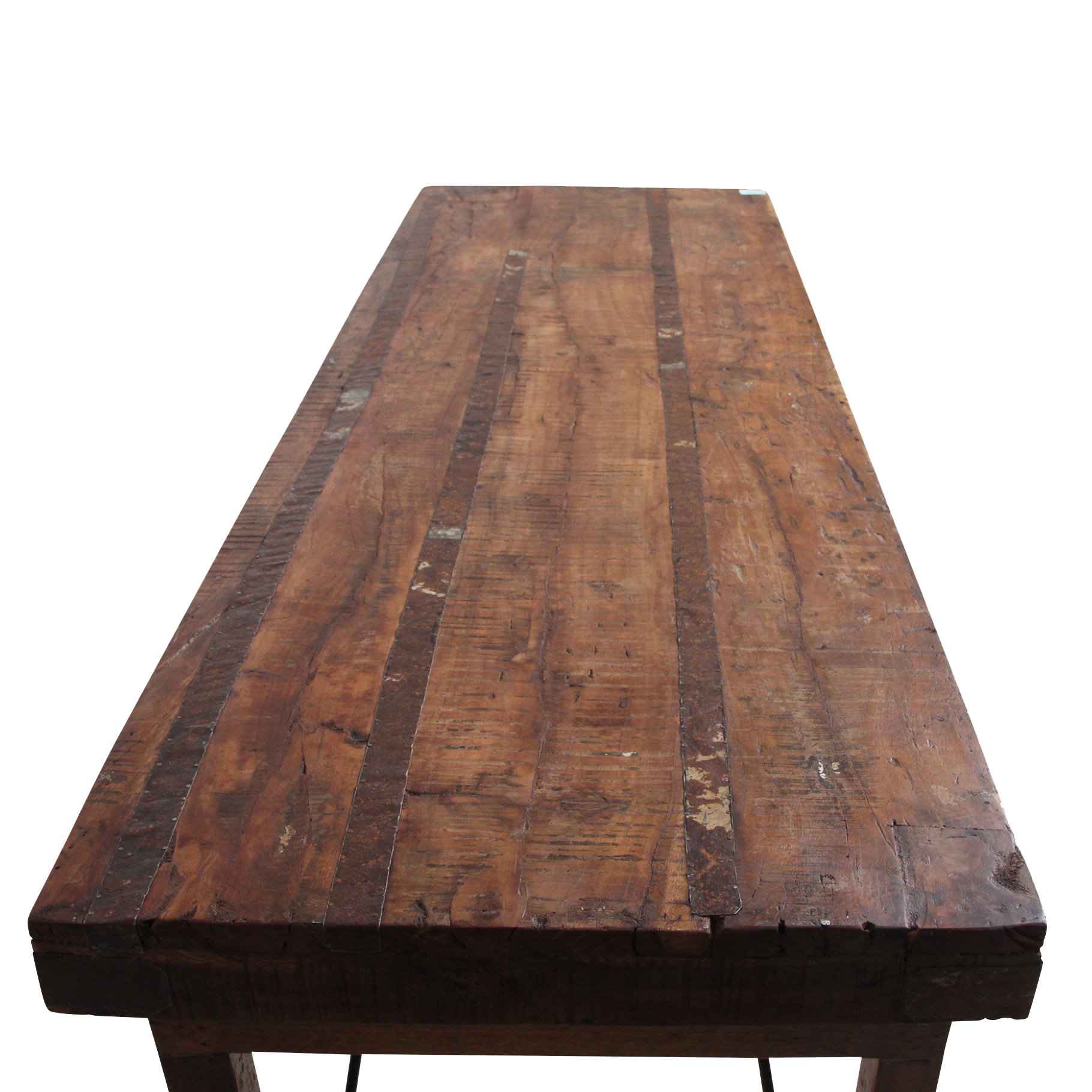 Foldable vintage dining table - Recycled wood - 173x60x76 cm