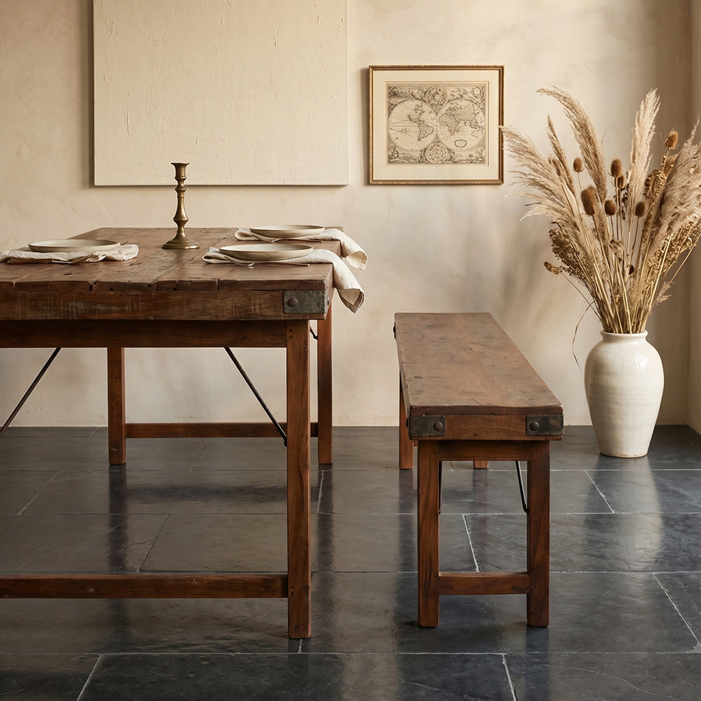 Foldable Vintage Dining Table - Reclaimed Wood - 165x75x76 cm