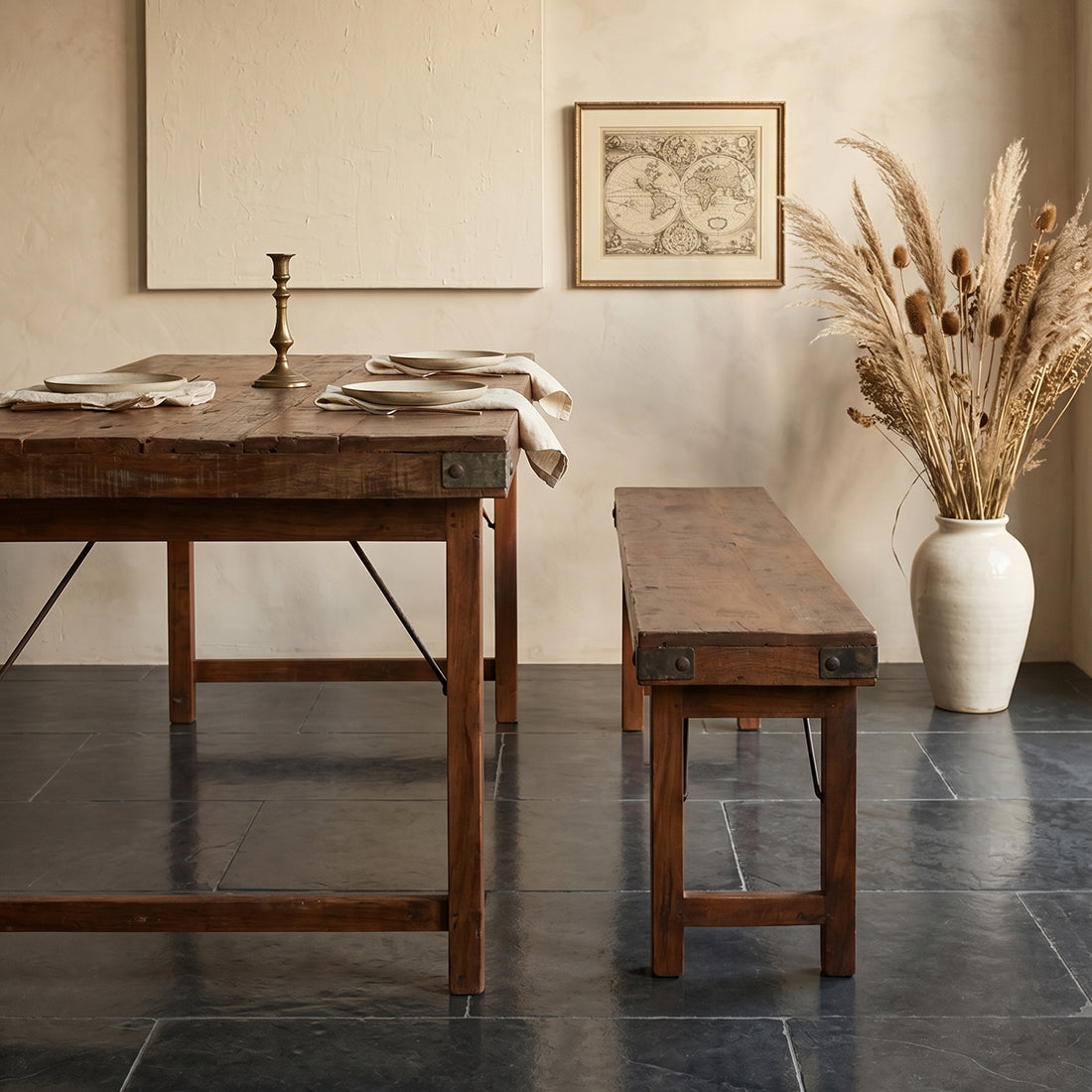 Foldable Vintage Dining Table - Reclaimed Wood - 165x75x76 cm