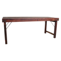 Inklapbare vintage eettafel XL - Gerecycled hout - 190x80x76 cm