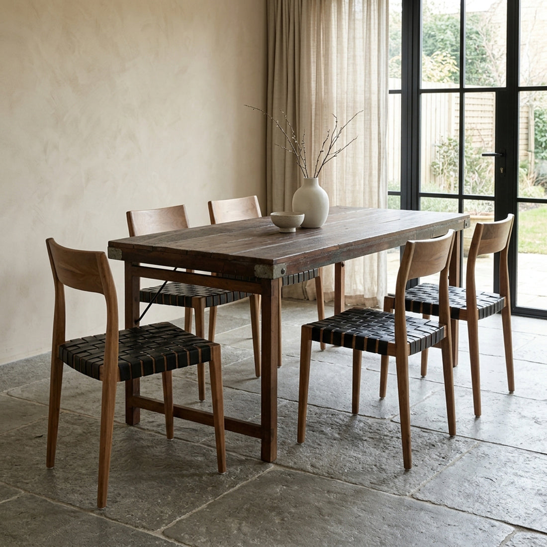 Foldable Vintage Dining Table XL - Recycled Wood - 190x80x76 cm